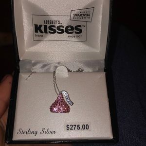 Swarovski sterling silver Hershey kisses necklace